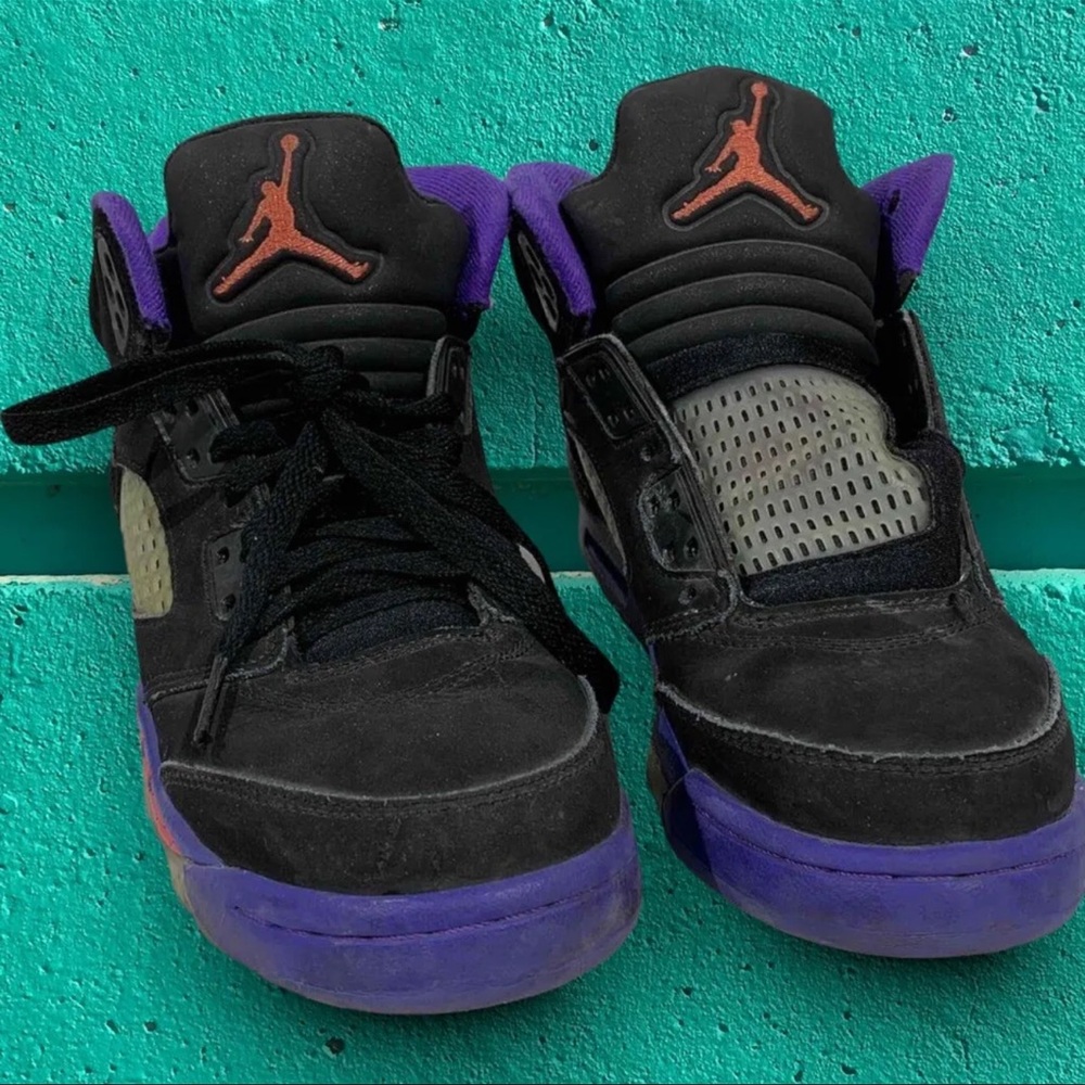 Nike Air Jordan 5 Retro GG 'Raptors' US Size 5.5Y 440892-017 2016 Black Purple